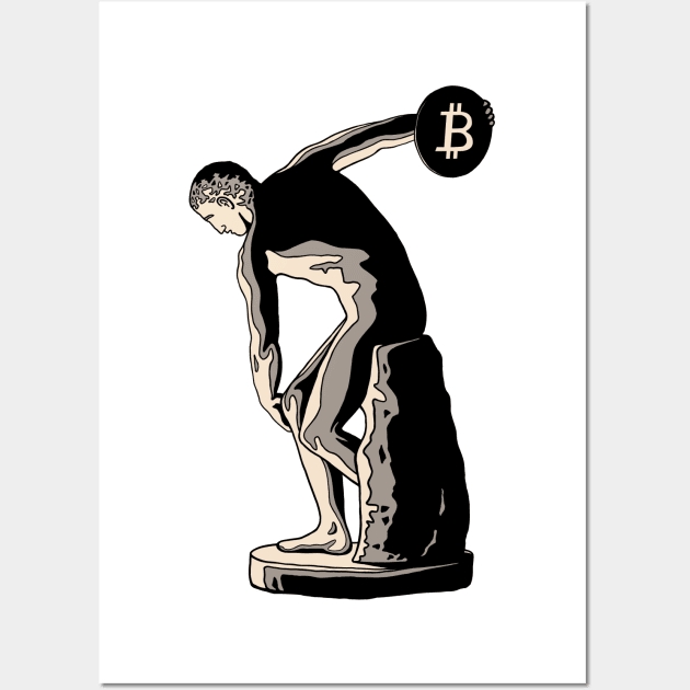 discobolus bitcoin art, future of digital money Wall Art by Akman